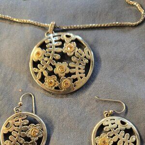 Brighton Floral Pendant Neckace and Earrings